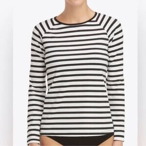 Spanx Black & White Striped Rash guard. Size 1X NWT & Never Worn.